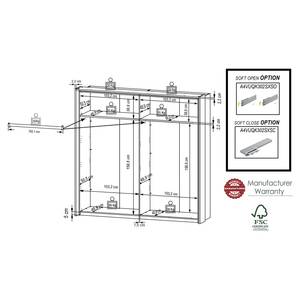 Set di 4 mobili Motea Rovere / Antracite - 180 x 200 cm