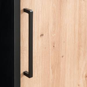 Aktenschrank Aino 84 cm Eiche Artisan Dekor / Matt Schwarz - Breite: 100 cm