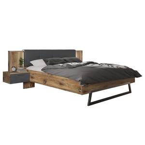 Ensemble de lit Motea Marron - Gris - Bois manufacturé - Autres - 274 x 92 x 210 cm