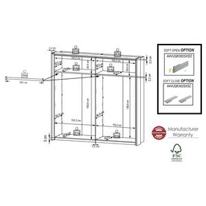 Schwebetürenschrank Motea Eiche / Anthrazit