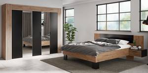 Set di mobili camera da letto Tunapai Effetto rovere Artisan / Nero - 180 x 200 cm