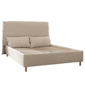 Gestoffeerd bed Sahalie Geweven stof Sabira: Beige - 140 x 200cm