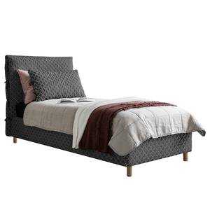 Gestoffeerd bed Sahalie Geweven stof Sabira: Grijs - 90 x 200cm