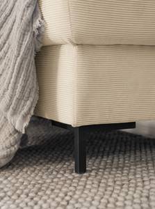 Ecksofa Sagata mit Longchair Cordstoff Onika: Beige - Longchair davorstehend rechts - Mit Schlaffunktion