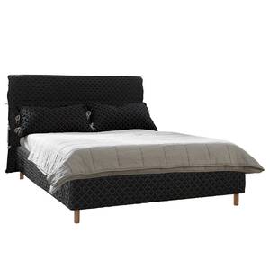 Gestoffeerd bed Sahalie Geweven stof Sabira: Zwart - 140 x 200cm