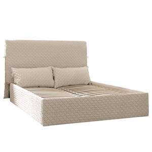 Letto imbottito Sahalie Tessuto Sabira: beige - 140 x 200cm