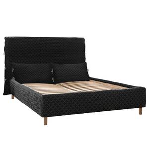 Letto imbottito Sahalie Tessuto Sabira: nero - 180 x 200cm