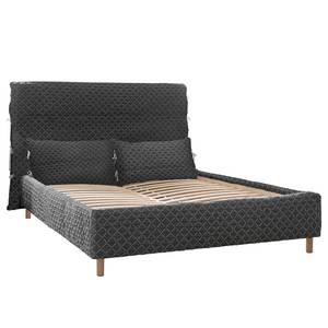 Gestoffeerd bed Sahalie Geweven stof Sabira: Grijs - 140 x 200cm