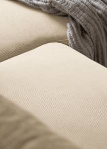 Divano angolare Sagata con chaise longue Velluto a coste Onika: beige - Longchair preimpostata a sinistra - Funzione letto