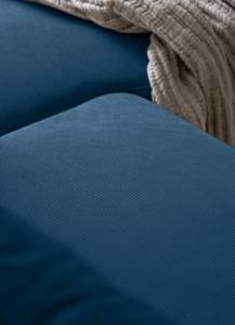 Hoekbank Sagata met chaise longue Corduroy Onika: Blauw - Longchair vooraanzicht links - Met slaapfunctie