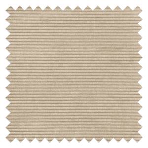 Wohnlandschaft Sagata Cordstoff Onika: Beige - Longchair davorstehend links / Ottomane rechts - Schlaffunktion - Bettkasten