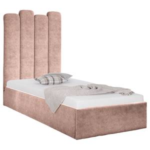 Gestoffeerd bed Foaker Velours Zoa: Mauve - 90 x 200cm