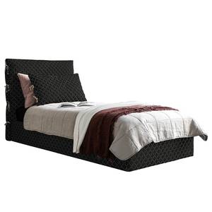 Gestoffeerd bed Sahalie Geweven stof Sabira: Zwart - 90 x 200cm