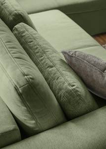 Canapé d’angle Ireu avec méridienne Tissu Nea: Vert pâle