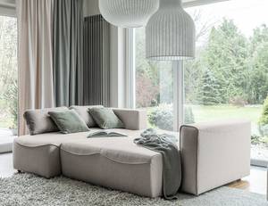 Divano con chaise longue Ireu Direzione universale - Tessuto Nea: grigio chiaro