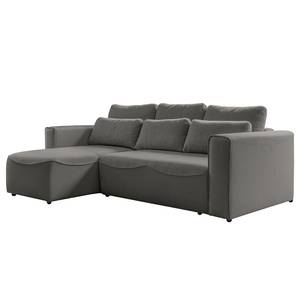 Ecksofa Ireu mit Longchair Longchair universal - Flachgewebe Nea: Anthrazit