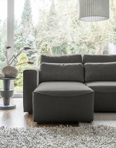 Ecksofa Ireu mit Longchair Longchair universal - Flachgewebe Nea: Anthrazit