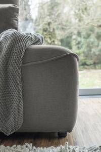 Ecksofa Ireu mit Longchair Longchair universal - Flachgewebe Nea: Dunkelgrau