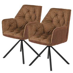 Chaises à accoudoirs Kampern - Lot de 2 Marron