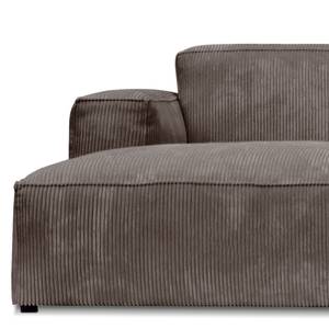 Hoekbank LORALAI met chaise longue Corduroy Lola: Espresso - Hoek vooraanzicht links