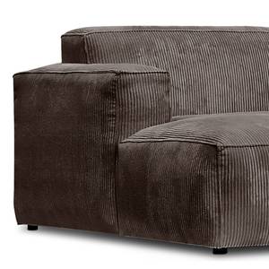 Hoekbank LORALAI met chaise longue Corduroy Lola: Espresso - Hoek vooraanzicht links