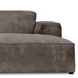 Ecksofa LORALAI mit Longchair Cordstoff Lola: Espresso - Ecke davorstehend rechts