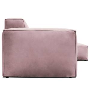 Ecksofa LORALAI mit Longchair Samt Ravi: Mauve - Ecke davorstehend rechts