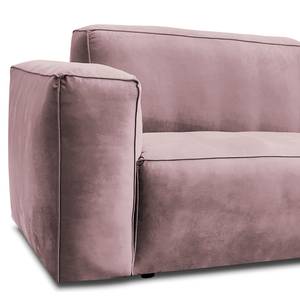 Ecksofa LORALAI mit Longchair Samt Ravi: Mauve - Ecke davorstehend rechts