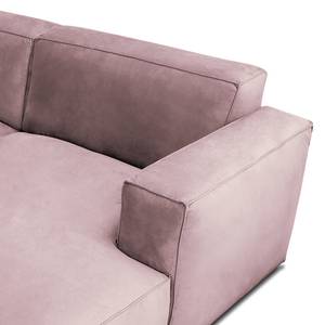 Hoekbank LORALAI met chaise longue Velours Ravi: Mauve - Hoek vooraanzicht rechts