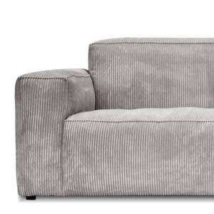 Ecksofa LORALAI mit Longchair Cordstoff Lola: Hellgrau - Ecke davorstehend rechts