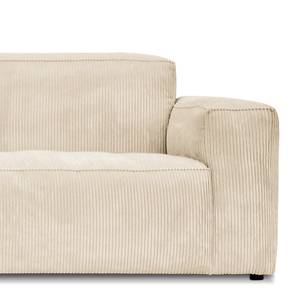 Ecksofa LORALAI mit Longchair Cordstoff Lola: Creme - Ecke davorstehend links