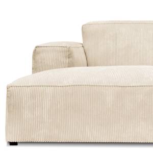 Ecksofa LORALAI mit Longchair Cordstoff Lola: Creme - Ecke davorstehend links