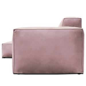 Hoekbank LORALAI met chaise longue Velours Ravi: Mauve - Hoek vooraanzicht links