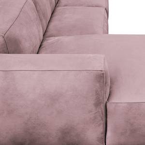 Hoekbank LORALAI met chaise longue Velours Ravi: Mauve - Hoek vooraanzicht links