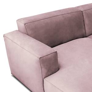 Hoekbank LORALAI met chaise longue Velours Ravi: Mauve - Hoek vooraanzicht links