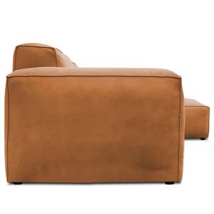 Ecksofa LORALAI mit Longchair Echtleder Kena: Cognac - Ecke davorstehend rechts