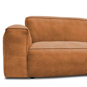 Ecksofa LORALAI mit Longchair Echtleder Kena: Cognac - Ecke davorstehend rechts