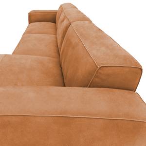 Ecksofa LORALAI mit Longchair Echtleder Kena: Cognac - Ecke davorstehend rechts