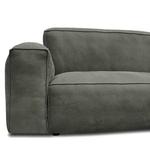 Canapé d’angle LORALAI avec méridienne Cuir Kena: Anthracite - Angle à droite (vu de face)