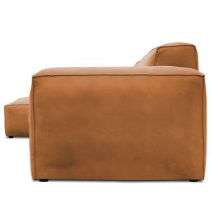 Hoekbank LORALAI met chaise longue Leer Kena: Cognac - Hoek vooraanzicht links