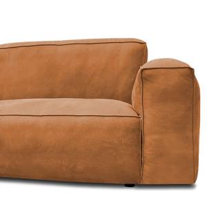 Hoekbank LORALAI met chaise longue Leer Kena: Cognac - Hoek vooraanzicht links