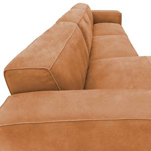 Hoekbank LORALAI met chaise longue Leer Kena: Cognac - Hoek vooraanzicht links