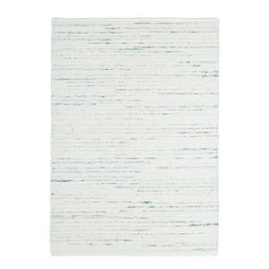 Wollen vloerkleed Alpen 100% scheerwol - Wit/Blauw - 70 x 140 cm