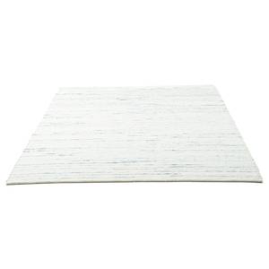 Wollen vloerkleed Alpen 100% scheerwol - Wit/Blauw - 90 x 160 cm