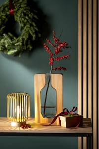 Vaso di legno Autentico Vetro trasparente / Legno del Kiri - Trasparente - 17 x 30 cm