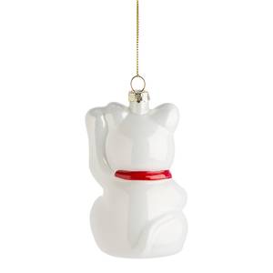 Addobbo albero Natale HANG ON Gatto Vetro - Bianco