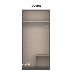 Draaideurkast Style Up Metallic grijs - Breedte: 90 cm - Zonder spiegeldeuren