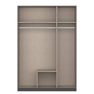 Armoire à portes battantes Style Up Gris métallisé - Largeur : 136 cm - Sans portes miroir