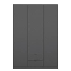 Armoire à portes battantes Style Up Gris métallisé - Largeur : 136 cm - Sans portes miroir