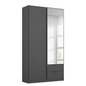 Armoire à portes battantes Style Up Gris métallisé - Largeur : 90 cm - Avec portes miroir